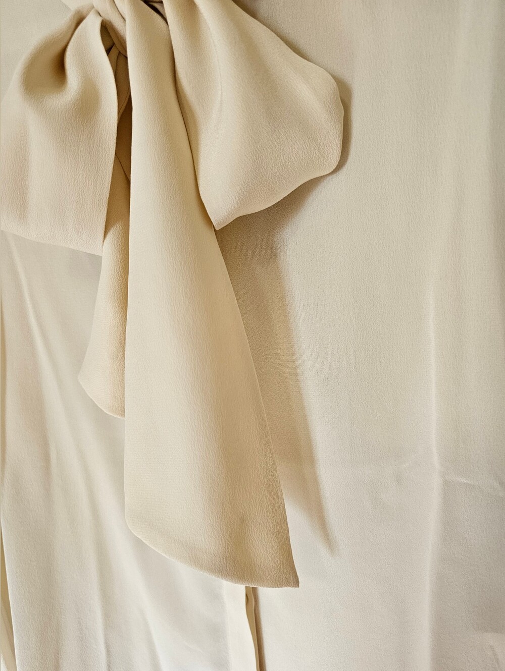 NWT Sezane 100% Silk Cream Ivory Blouse Top Removable Neck Tie Size 34 S XS - Picture 8 of 12